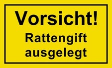 Schild - Vorsicht Rattengift ausgelegt - 200x120 Kunststoff (Achtung)