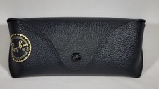 Ray Ban Sunglasses Case Snap Flap Black Faux Leather with Belt Loop