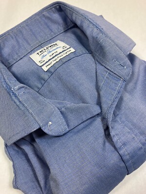 T.M. Lewin Dress Shirt Small Men's Blue Slim Fit Check Button Up | eBay