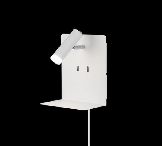 Applique Parete Retro Illuminata Spot Ricarica Usb Bianca Element GD Trio