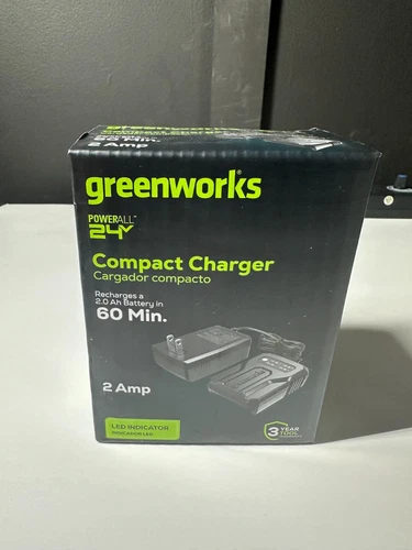 Genuine OEM Greenworks 24V 2 Amp Compact Battery Charger New