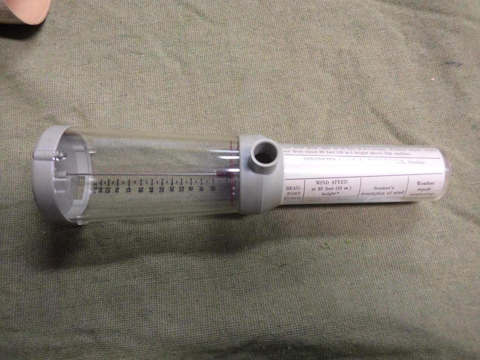 Ventimeter #CC. NAUTICAL WIND SPEED PLASTIC VENTIMETER IN ORIGINAL CARDBOARD TUBE ...
