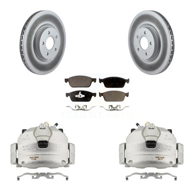 Disc Brake Caliper Coated Rotors And Semi-Metallic Pads Front Kit For Ford Focus