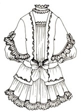 Period Dress outfit French German Victorian PATTERN for a 18" to 19" Doll 183