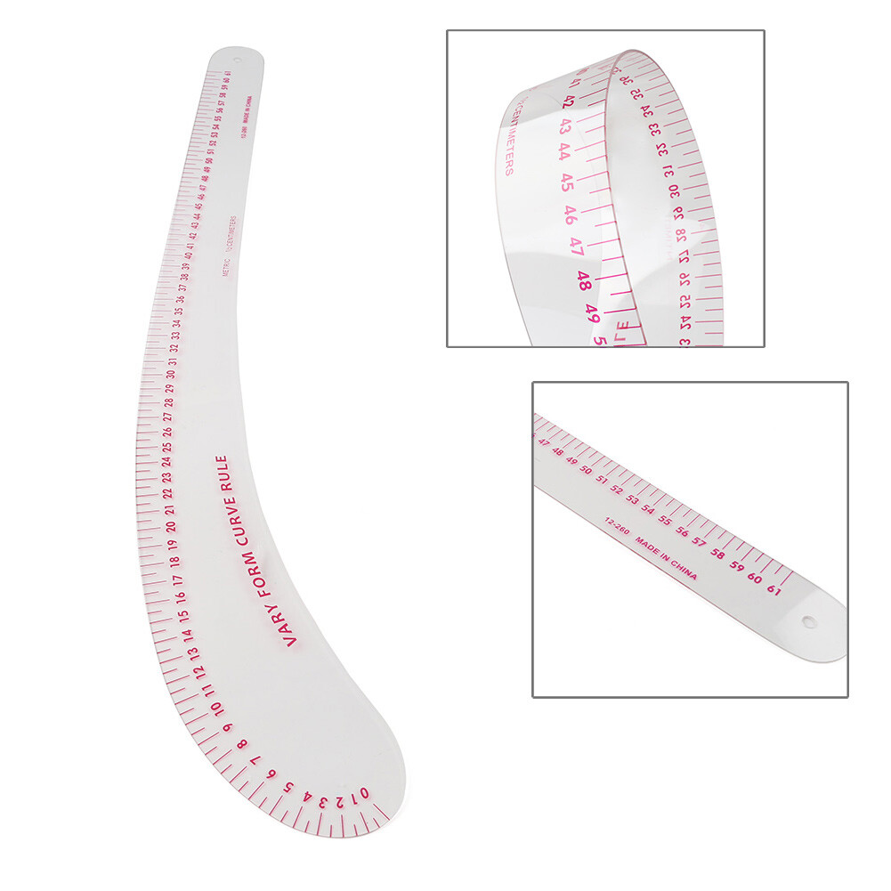 Plastic Curve Ruler 61cm 1.2mm Thick Flexible Plastic Multi Purpose Making Tools