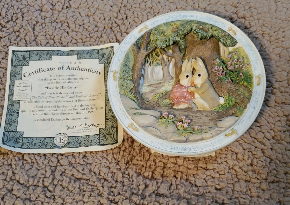 The Tale Of Peter Rabbit Benjamin Bunny Musical Plate # A4196