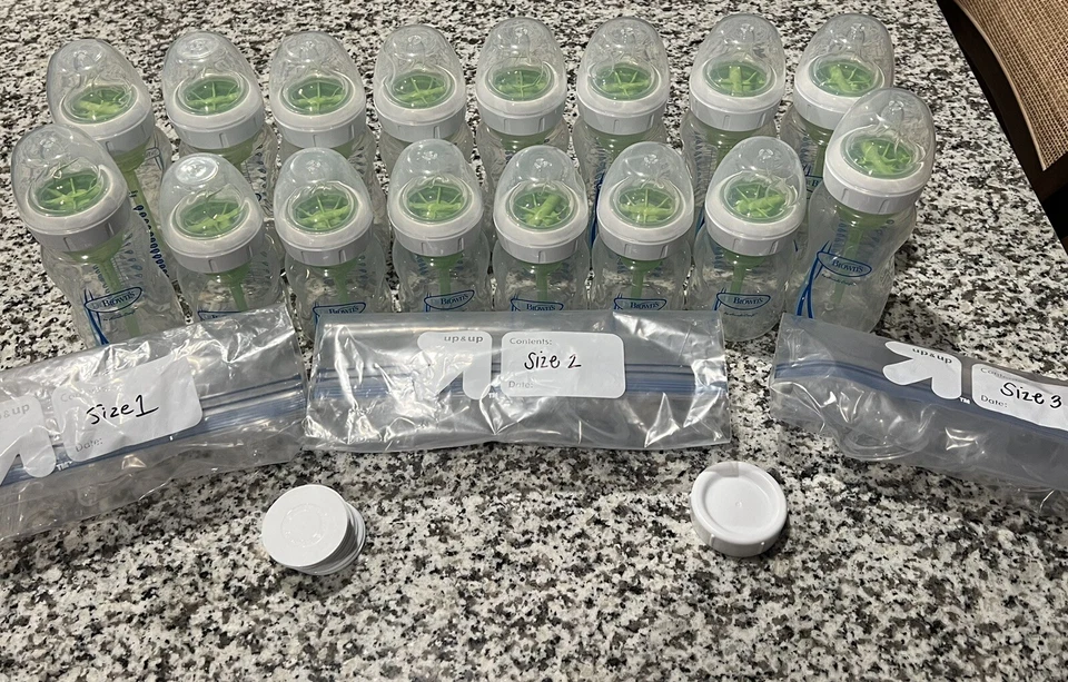 Lote de biberones anchos anticólicos de flujo natural Dr. Brown's EXTRAS sin BPA Foto 2 de 3