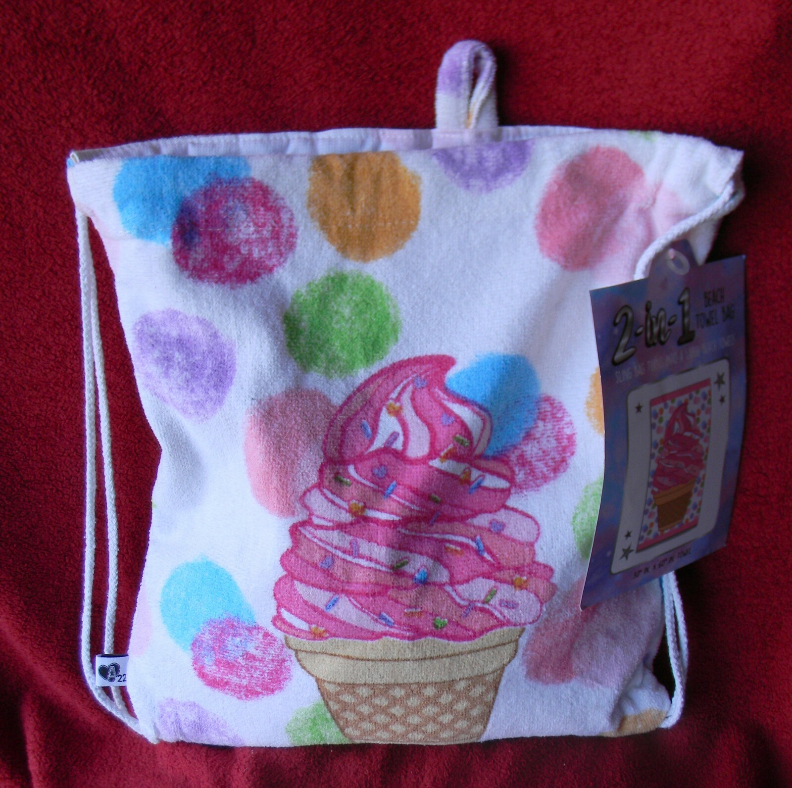 2 in 1 BEACH TOWEL SLING BAG 30" x 60" Towel Bag turns into a Towel Kids Towel