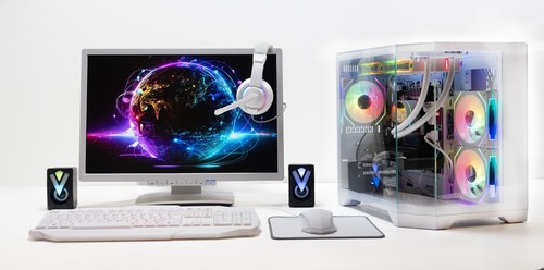White Gaming PC Bundle 24" Monitor 10-core 14th Gen CPU 32 GB DDR5 M.2 RTX 5060 - Afbeelding 7 van 10