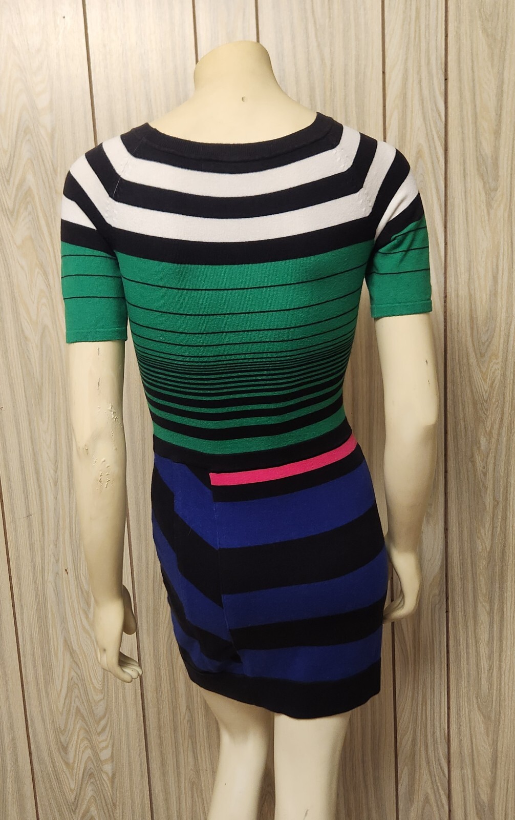 Karen Millen dress S knit multi color stripe - image 9