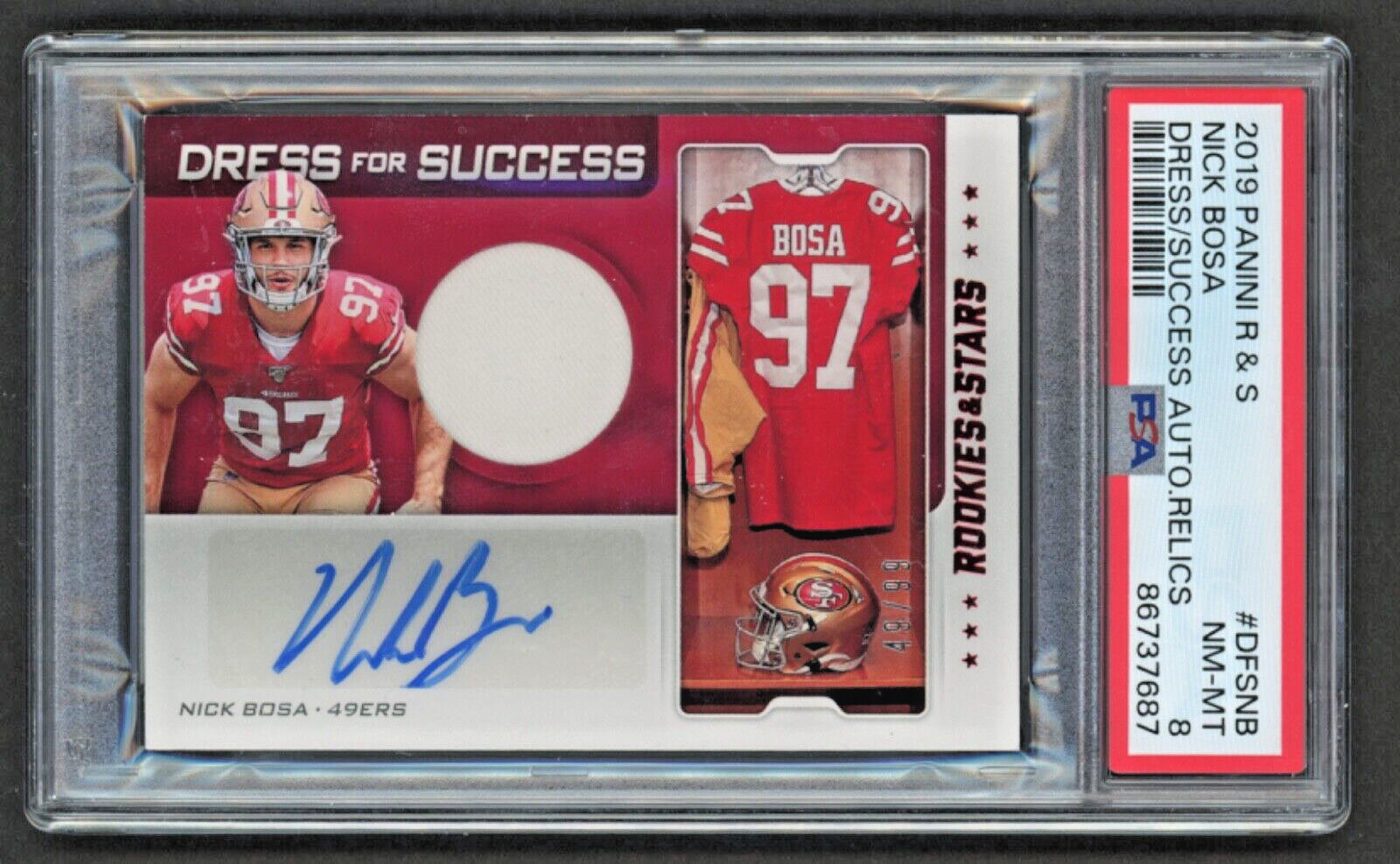 Nick Bosa Panini Rookies & Stars Dress for Success Autograph Relics #DFSNB Base