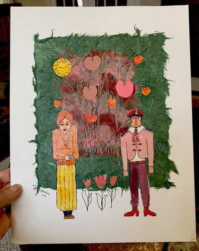 “Spring Love" Original Collage Mixed Media , Framed 14”x 17” and Signed - Picture 9 of 20