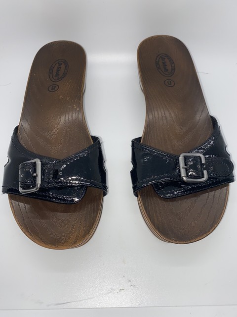 DR. SCHOLLS ADVANCED COMFORT SERIES WOMENS SLIP ON SLIDE SANDALS BLK SIZE 8 | eBay