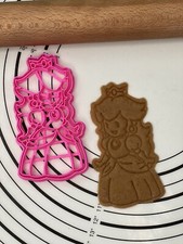 Cortador y molde de galletas de melocotón The Super Mario Princess producido por arte de cocina en 3D