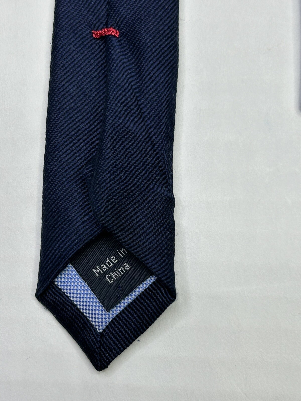 TOMMY HILFIGER Neck Tie Men's Striped Dark Navy Blue +  Off White thumbnail 3