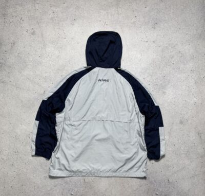 90s NIKE ripstop anorak jacket y2k テック Vintage 90s Nike Anorak Windbreaker Jacket Men's Hooded Parka