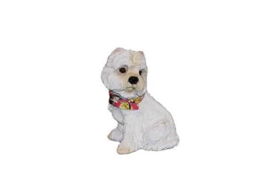 STATUETTE Résine - CHIEN PETIT YORKSHIRE WESTIE ASSIS 14 cm de H - N° F731 - Photo 1/1