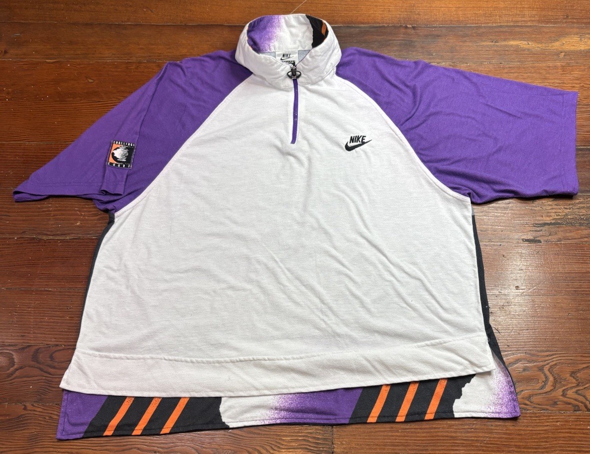 RARE Vintage Nike Challege Court Andre Agassi Half Zip Polo Shirt