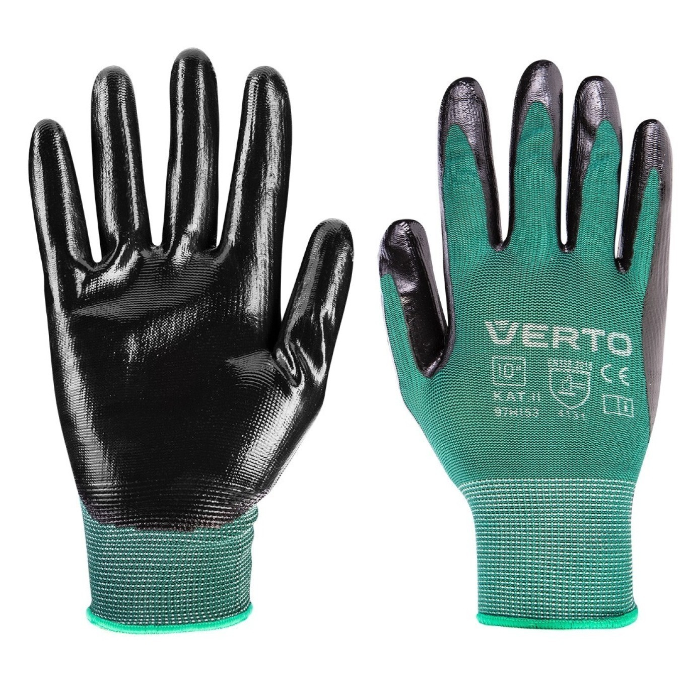 Work gloves, nitrile coated polyester, size 97H153
