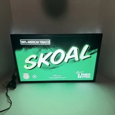 Vintage 2004 Skoal Tobacco Lighted Sign 22”x14” - NWOB - NOS -