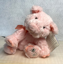 Russ Berrie & Co Shining Stars Pink Pig Sitting Bean Bag Plush Stuffed Toy