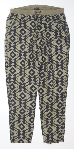 Marks and Spencer Women's Beige Geometric Joggers Size 14