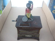 ORIGINAL CAST IRON MONKEY ORGAN KEYSER AND REX MECHANICAL BANK