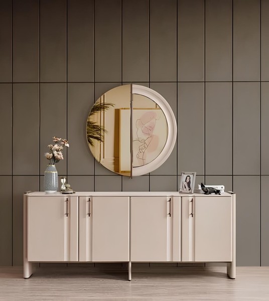 Esszimmer LuxuriöSes Sideboard Stilvoller Glas Spiegel 2Tlg Garnitur-image