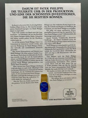 Patek Philippe Golden Ellipse 1983 Vintage Watch Ad Werbung Reklame