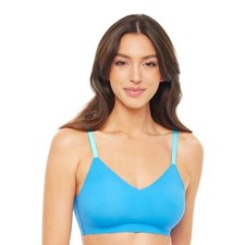 No Boundaries Bonded Bralette V-Neck Padded Wirefree Blue Teal Juniors XL
