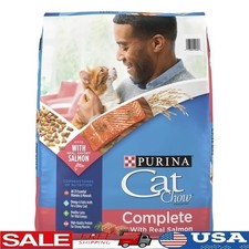 High Protein Salmon Dry Cat Food All Breeds 15 Lb Complete Nutrition Kibble New 2.11 per gallon