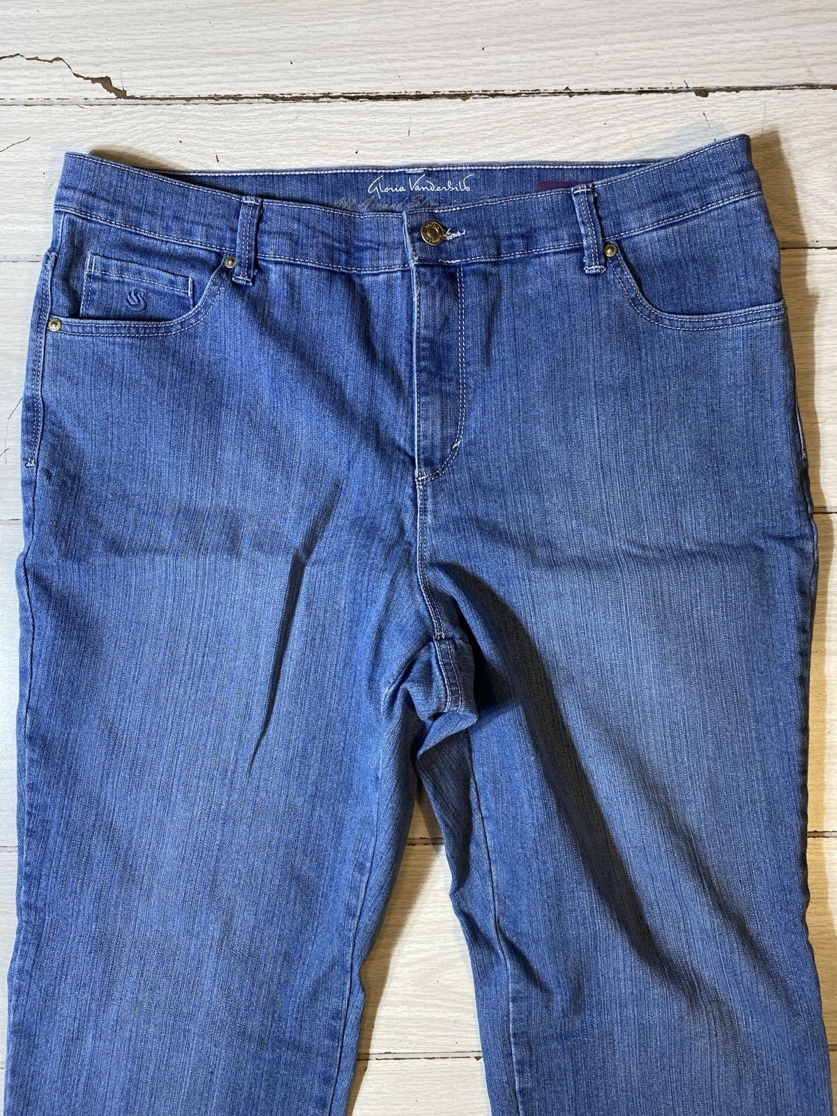 Gloria Vanderbilt Jeans Women's Sz 16W Amanda Med Wash Straight Leg