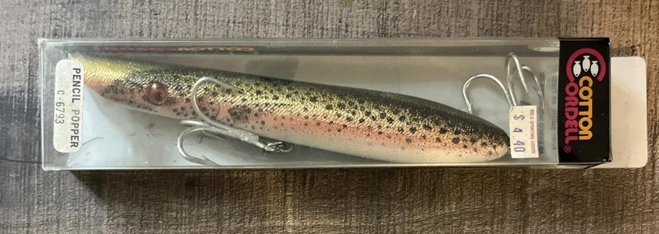Original Cordell Lápiz Popper Topwater Bajo Señuelo 6.5", 3.5oz., Trucha Arco Iris Foto 4 de 4