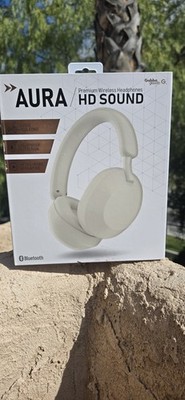 AURA Premium Wireless Headphones HD Sound Bluetooth Neutral Beige