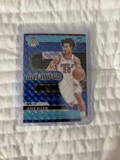 2024-25 Panini Mosaic - Give and Go Jared McCain #5 Fluorescent Blue Rookie /30