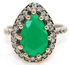 Ottoman 4CT Heat Treated Green Tourmaline 925 Sterling Silver Ring Sz 9 H1-8 — photo 1
