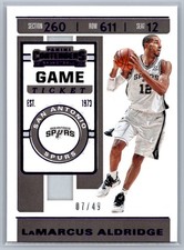 LaMarcus Aldridge 2019-20 Panini Contenders Game Ticket Purple /49 #68