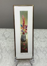 Stampa acquaforte Nela Gaos Art Mexico edizione limitata modernismo fiori "Florero"