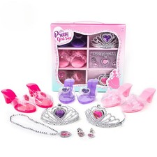 Princess Dress Shoes for Kids Princess Heels Tiaras and Jewelry Set9406