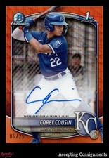 2025 Bowman Chrome Prospect Orange Wave Corey Cousin 1ST ROOKIE AUTO 05/25