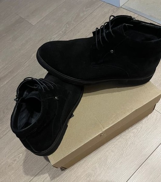 Men Braska Boots Black Suede 42