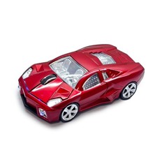 Wireless Sports Car Mouse 2.4GHz Optical with Headlight 1600DPI Red Color