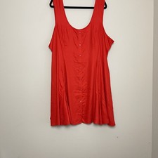 NWT Old Navy Fit & Flare Crepe Button Front Mini Dress Fan The Flame Women's XXL