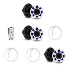 Kicker ( 3 Pair ) 48KMXL8 8" LED Horn-Loaded Marine Speakers & 47KLSR8 8-Inch...