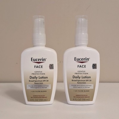 2 Pack Eucerin Daily Lotion Gentle Protection Face SPF 30 Broad Spectrum UV