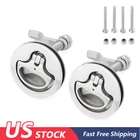 2 PACK Boat Cam Latch Stainless Steel Marine Flush Hatch Lift with Back Plate