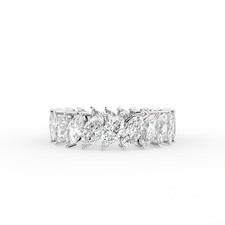 3.43ct Lab Grown Marquise Diamond 14K White Gold Eternity Ring Full Eternity