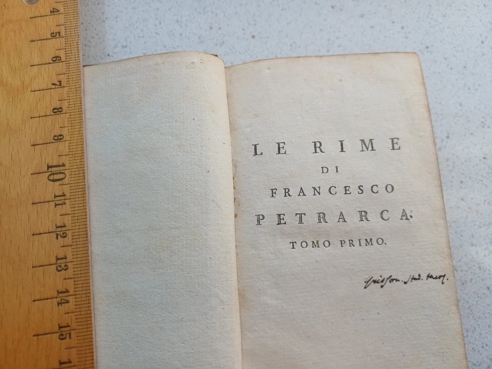 Petrarca Francesco Biagioli, G. Rime di Francesco Petrarca Tomo Primo 1786 - Immagine 4 di 4