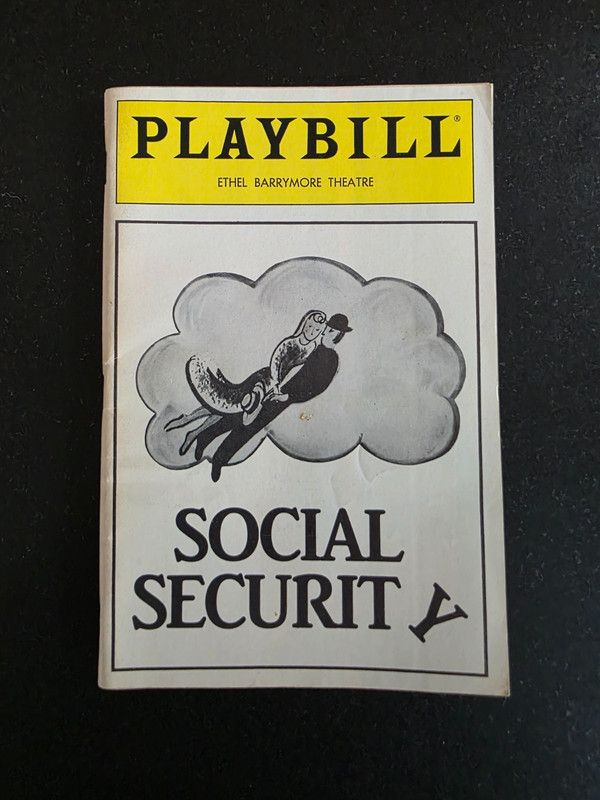 Social Security Playbill w/Marlo Thomas May 1986