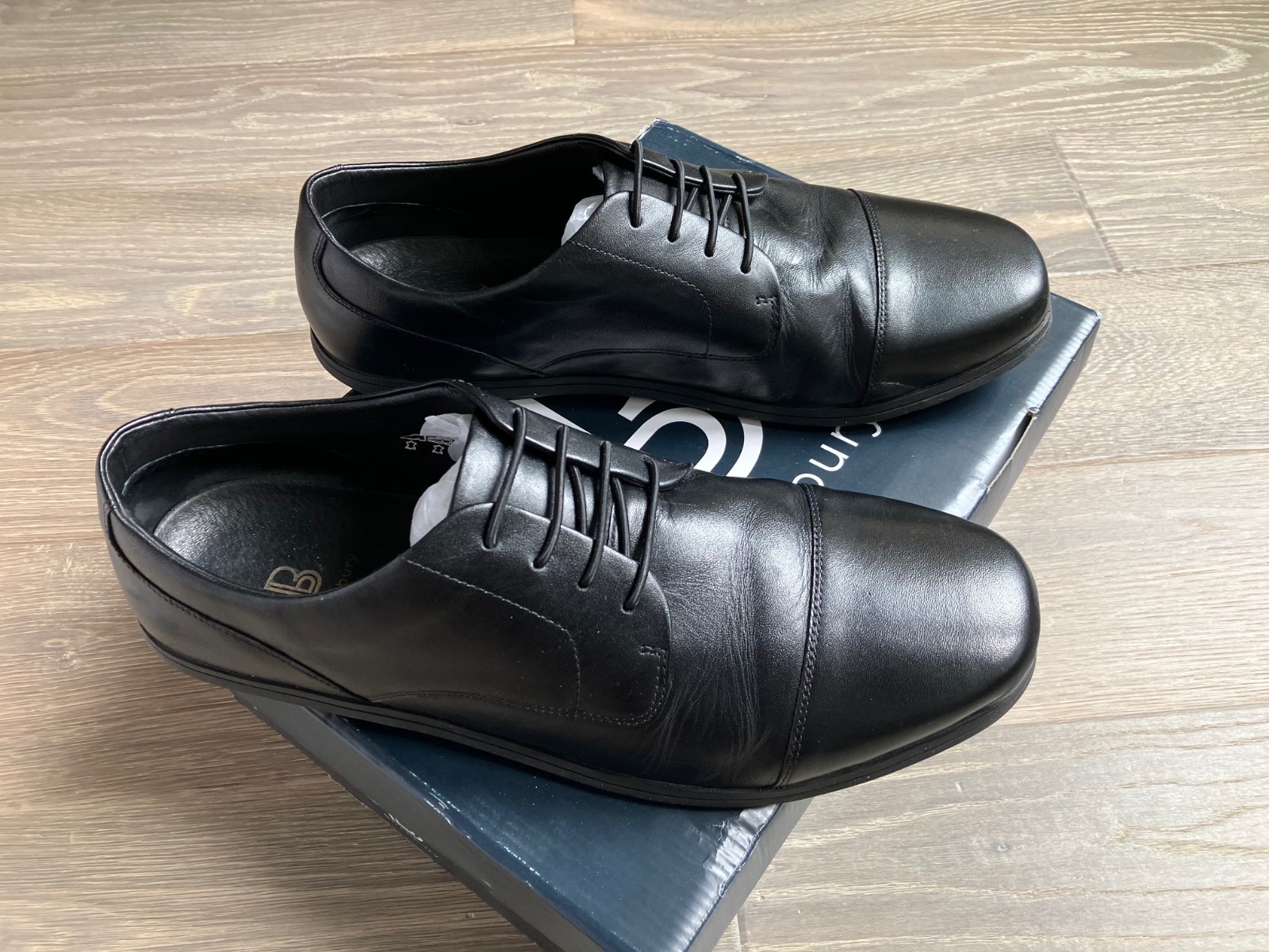 SAOLA Scarpe eleganti Birchbury Brenston a piedi nudi nere da uomo taglia 14 con scatola